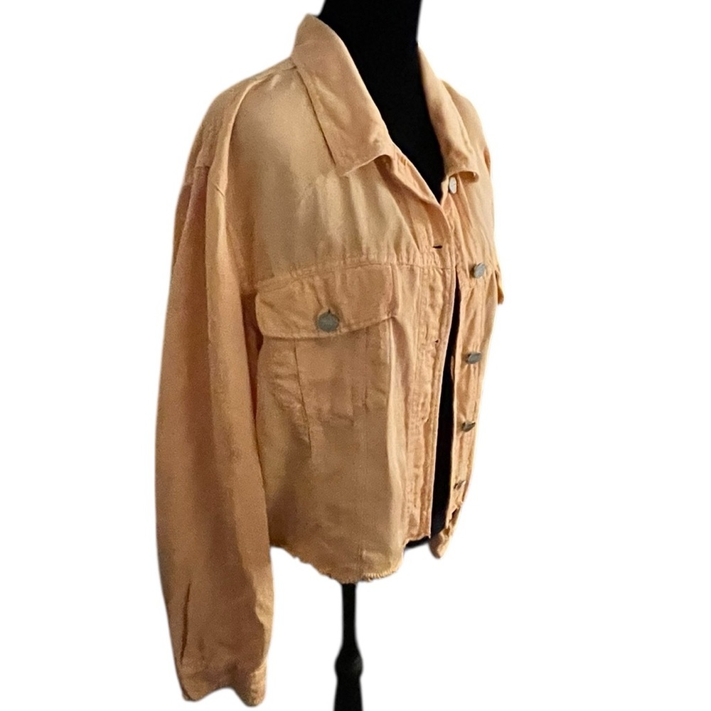 Sanctuary Peach linen blend Jacket Womens Size L - Picture 2 of 7